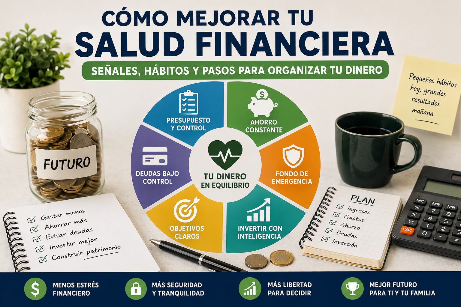 Organización de finanzas personales con ahorro presupuesto inversión y control de deudas